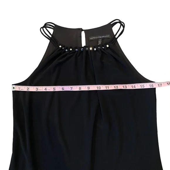 White House Black Market Black Studded Tank Blouse Small - Picture 14 of 14